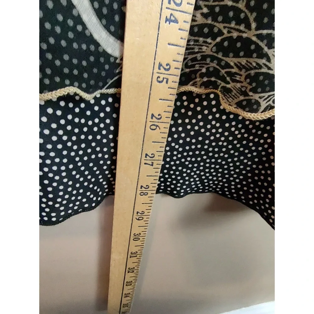 Tailor B Moss Womens Floral Polka Dot Mesh Midi Skirt Black Cream Size Medium‎